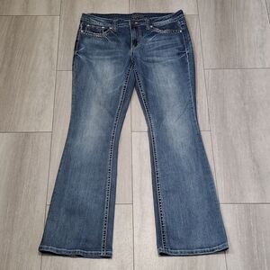 Shyanne Bootcut Embellished Pocket Jeans Women's Size 33R Blue Denim Western